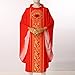 BLESSUME Celebrants Chasuble Mass Vestments Robe Costume (Red, One Size)