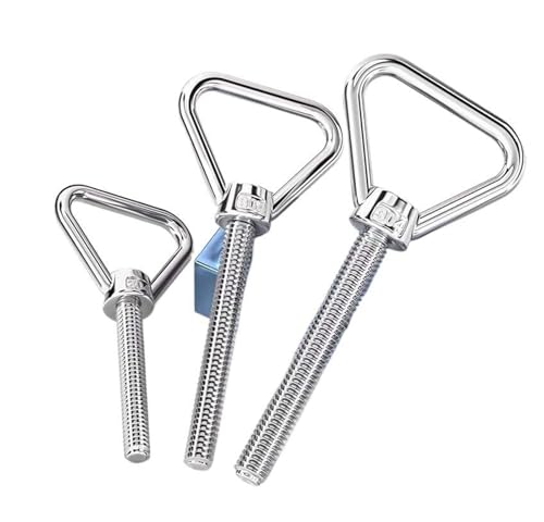 Pernos de ojo M8 de acero inoxidable de elevación triangular en pack de 2 unidades de 45mm 6