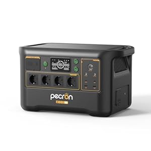 pecron F3000LFP Tragbare Powerstation 3072Wh mit 3600W AC-Steckdosen, Solargenerator & LiFePO4-Batterie - Schnellladefunktion für Haushalt Camping Notstromversorgung