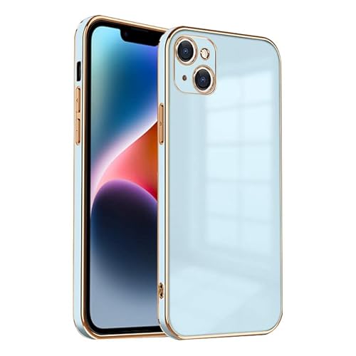 ＺＮＸ＼ＺＥＮＩＸ iPhone14 Plus ケース iPhone14Plus ケース TPU おしゃれ バンパー型 ケース ストラップホール かわいい くすみカラー ゴールド 大人 ZX-milky2 (iPhone14 Plus (6.7), スカイブルー)