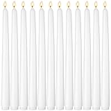 Weiße Spitzkerzen, 25,4 cm, 12 Stück, geruchlos und tropffrei, lange Brenndauer von 7–8 Stunden, perfekt für Heimdekoration, Hochzeiten und Veranstaltungen
