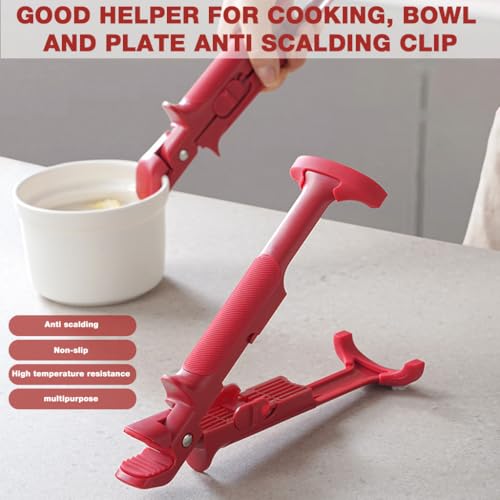 Image of Supvox Anti-Scald Bowl Clip, Heat-Resistant Pan Holder with Lock Buckle