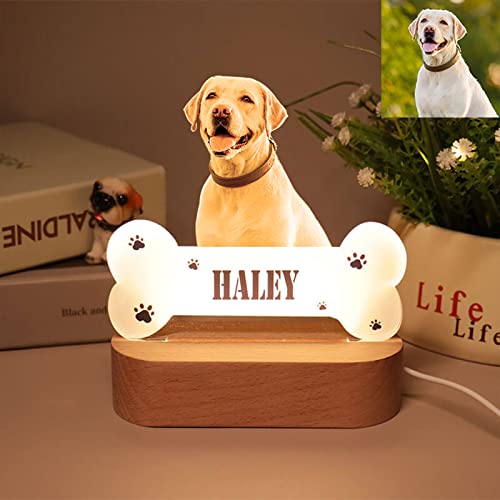 Luci notturne personalizzate per cani con foto personalizzate, lampada per cani in acrilico, luce notturna, decorazione per animali domestici, regalo commemorativo per gli amanti dei cani