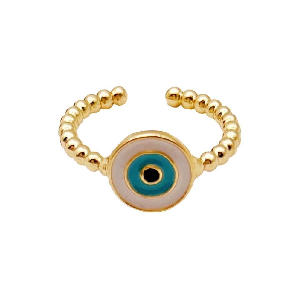 Evil Eye Ring, Orbis Eye, White