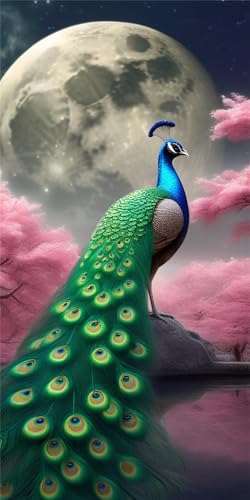 Peinture diamant Noël kit complet paon vert à offrir aux passionnés DIY