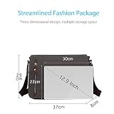 FANDARE Retro Umhängetasche Schultertasche Segeltuch Laptoprucksäcke für 14 Zoll Laptop Kuriertasche Herren Damen Crossbody Messenger Bag Reise Schule Hochschule Multifunktion Schulranzen Dark Grau B