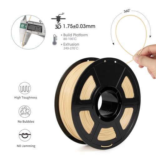 Image of iSANMATE ASA Filament 1.75mm Beige 1KG, UV & Weather Resistant 3D Printer Filament Perfect for Outdoor Functional Parts, Dimensional Accuracy + /- 0.02mm, 1kg Spool (2.2lbs)