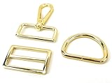 VersaKits 15 Pcs 1 Inch Purse Hardware Gold Heavy Duty Swivel Snap Hooks D Rings for Purse and Tri-glide Slide Buckles for Bag Straps Dog Collars Leash Lanyard