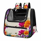 otnrnondcl Colorful Wild Flower (1) Pet Travel Carrier | Ventilated Comfortable Design with Safety Features | Ideal for Small to Medium Sized Pets Cats, Dogs etc