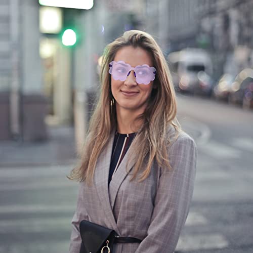 NUOBESTY Funny Cloud Shaped Rimless Sunglasses Clouds Frameless Glasses Transparent Candy Color Cloud Glasses3