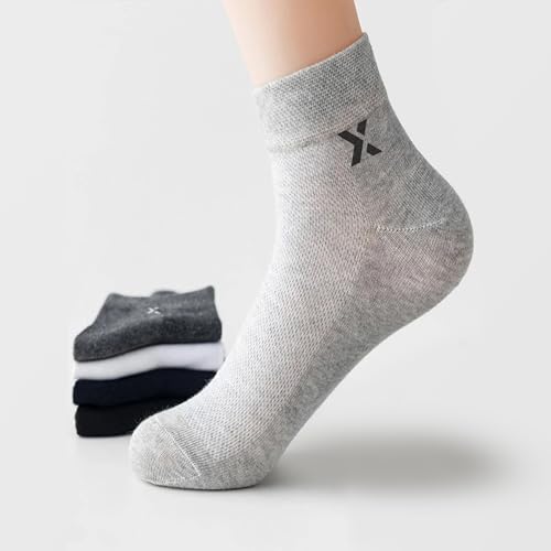 Image of BRIGHT Socks Pack of 5 | Solid Cotton Ankle Length Socks for Men and Women | Multicolor Free Size Stretchable Fit | Anti-Odour and Anti-Bacterial Soft Breathable Wears for Office, Gym, Running