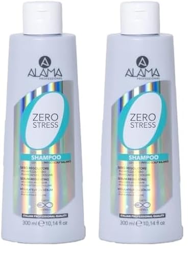 Alama Professional Zero Stress Shampoo Seboregolatore, per Capelli Grassi Igienizzante, Rinfrescante, con Attivi Purificanti Derivati da Cocco e Miele, 300 ml (Confezione da 2)