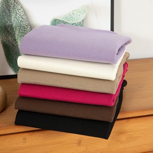 Camiseta de cuello alto cruzado de forro polar, cuello alto cruzado, manga larga, elástica, básica, ligera, morado claro, M