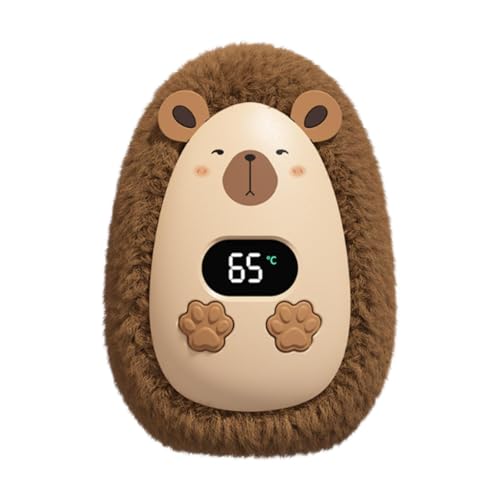 predolo Plush Hand Warmer Practical Quick Heating Birthday Gift Soft Pocket Hand Warmer Winter for Home Office Hunting Travel Camping, Brown