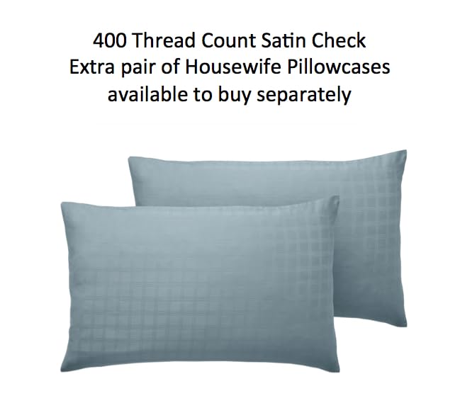Lavish Label Luxury 400 Thread Count Duvet Cover Set (260 x 220 CM) with 2 pillowcases (50 x 75 CM), Smoky Blue, Super King - Image 4