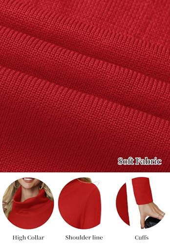 Image of Women's Sweater Dress Ribbed Knit Dress Turtleneck Long Sleeve Pullover Sweaters Sexy Spring Bodycon Dresses