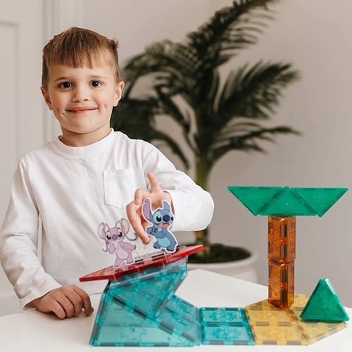 Tytan Official Disney Stitch Magnetic Tile Set - 44-Piece STEM Toy with Reusable Stitch & Angel Reusable Sticker Sheet and Instruction Manual - Educational and Creative Building Set for Kids 3+ - Image 10