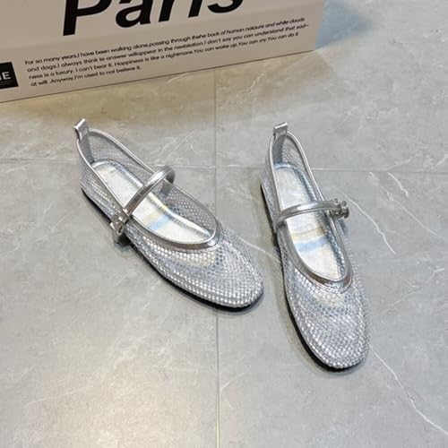 INEELUYI Women's Ballets Flats Summer Vintage Dressy Ankle Buckle Dressy Mary Janes Flat Shoes2