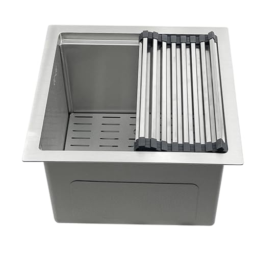 Petit évier de cuisine encastrable 45 cm cuve carrée multifonctionnelle - 2