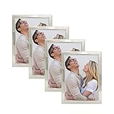 DECANIT 8x10Picture Frame,Metal Photo Frame Display for Wall or Tabletop Pack of 4,Silver