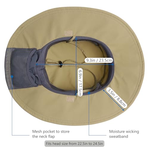 Image of BASSDASH UPF 50+ Sun Fishing Hat Water Resistant with Detachable Neck Flap