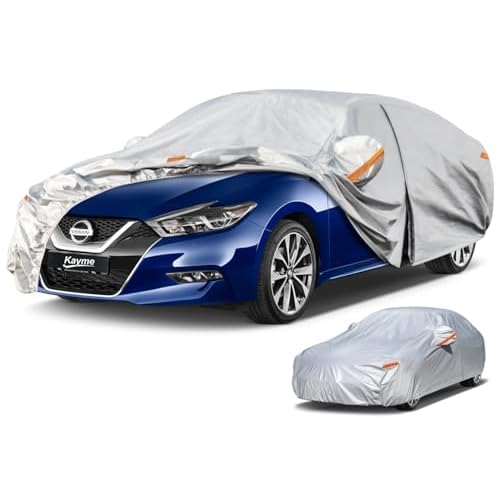 Kayme 6 Layers Car Cover Custom Fit for Nissan Maxima (1988-2025) Waterproof All Weather for Automobiles, Outdoor Full Cover Rain Sun UV Protection.Silver LM-Silver 72. Custom Fit Nissan Max