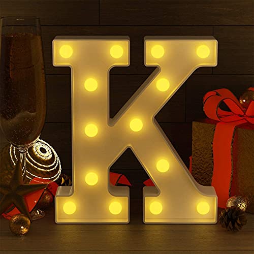 Image of Marquee K Alphabet Shaped LED Light Lamp for Decoration Decore Walls Hanging Birthday Party Wedding (K)