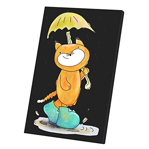 Illustration enfant mignonne de chat roux pour déco poétique