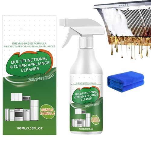 Multi-Purpose Enzyme Foam Cleaner Powerful Multipurpose Kitchen Appliance Cleaner Spray 100ml Natural Plant-Based Formula for All-Surface Household Cleaning (1PCS)