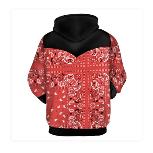 White Bandana Jacket for Men Bandanas 3D Print Hip hop Novelty Red Colorful Zipper Hoodies Women Fashion Jacket2