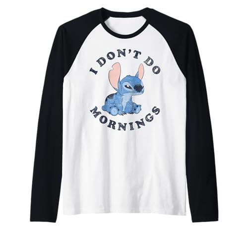 T-shirt Disney Lilo & Stitch manches raglan bicolores au motif imprimé