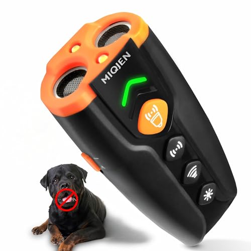 Dog Bark Deterrent Devices, Rechargeable Anti Barking Device for Dogs, 7 Mode Bark Deterrent Device, Safe Ultrasonic Dog Bark Deterrent for Dogs, Up to 28 Ft Range Dog Barking Silencer, Easy to Carry