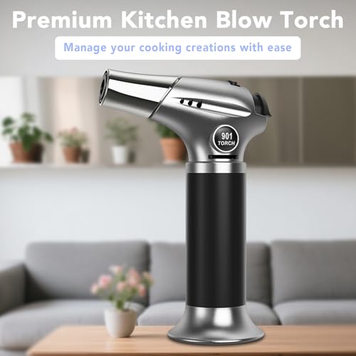 Foto von Sondiko Küchenbrenner S901, Flambierbrenner, Nachfüllbarer Feuerzeuge, Lötbrenner mit Sicherheitsschloss für die Küche, Crème Brulée(Butan Nicht Inbegriffen)