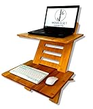 WOOD ELSE ? Schreibtischaufsatz/Stehpult - höhenverstellbar - ergonomisch – Bambus (Slim)