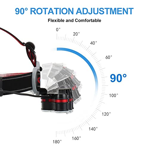 Tupwaid New Rechargeable Headlamp, Led Head Lamp Waterproof 18000 Lumen Brightest 8 Led Usb Headlight Flashlight With Red Lights, Extreme Bright Headlamps With 8 Modes For Outdoor Camping Fishing #TOP1
