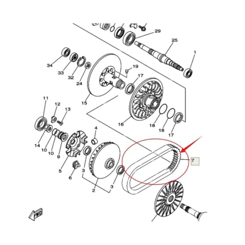 Courroie d'embrayage T-Max 500 ABS scooter 2001-2011 5VU