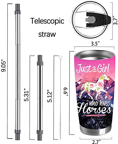 Qdkva 20Oz Horse Tumbler -Stainless Steel Travel Mug With Lid And Straw (Horse Tumbler) #TOP3