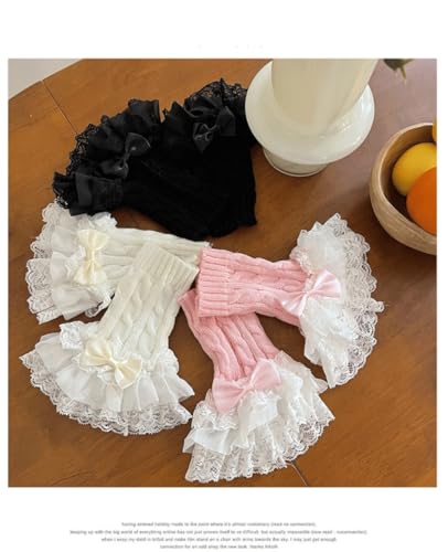 OCUH Y2K Accessories Cutecore Grunge Gloves for women Goth Fingerless Ripped Long Sleeve Cosplay Lolita Cute Arm Warmers (Flower-Pink,One Size)