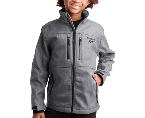 Image of Reebok Boys Softshell Jacket, Sherpa Fleece Lined Hooded Windbreaker