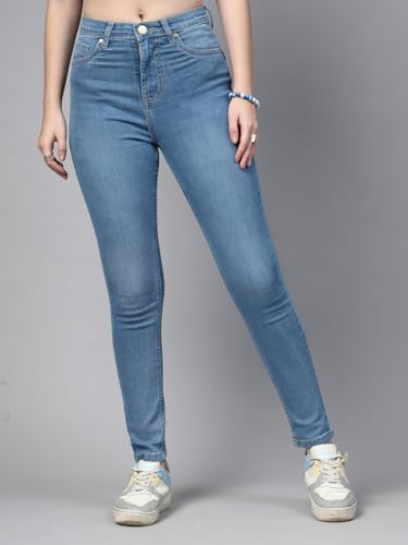Image of Style Quotient Women Tinted Blue HIGH Rise Straight FIT Jeans