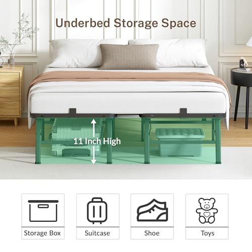VIPSHOW 12 Inch King Metal Bed Frame Folding Bed Frame Tool-Free Assembly Mattress Foundation No Box Spring Needed Platform 2500lbs Heavy Duty Steel Slats, Noise-Free, Easy Assembly, Black by VIPSHOW - Used condition - Image 6