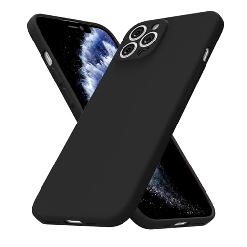 uvcoat for iPhone 11 Pro Case Silicone Phone Case, Slim Thin Soft Rubber Gel Cases for Women Girls, Cute Matte TPU Phone Cover with Full Camera Protection, Minimalist Plain Design, Black