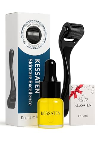 DermaRoller 0.5mm, Lutte Contre la Perte de Cheveux et Barbe, Stimule la Repousse, Microneedling Visage, Soin Anti-Chute, Acier Chirurgical, Croissance Capillaire Ebook offert