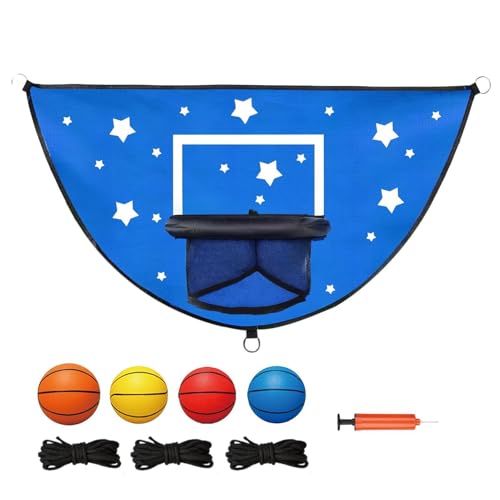 Generisch Trampolín Canasta de baloncesto para exteriores, juego de niños con antisaltos, gran juego de baloncesto para cama elástica, para parque, jardín, parque, fiesta, interior y exterior