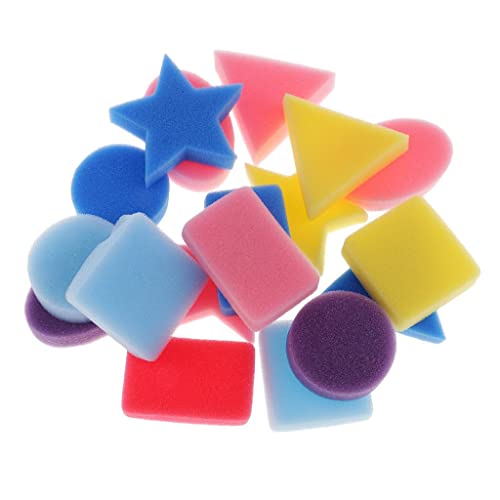 rockible - rockible 18 Pièces Éponges de Peinture de Forme Géométrique Assorties Tampons de Peinture Éponge -Petits Jouets Apprentissage, Fabrication de