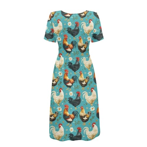 Image of Women's Summer Formal Dresses Short Sleeve Wrap V Neck Dresses Bridesmaid Wedding Guest Dress with Pockets