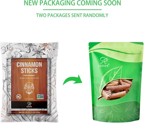 Soeos Cinnamon Sticks, 16 oz (454g), 3.5" Length, 100% Raw, Non-GMO, Kosher Certified, Whole Cinnamon Sticks Seasoning Spice for Coffee, Baking, Cooking and Beverages - Image 4