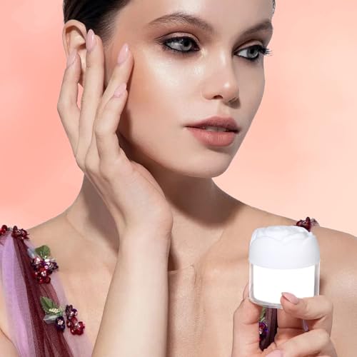 RONRONS 24 Pack Pink Rose Flower Shaped Empty Cream Jars, Clear Leak-Proof Plastic Cosmetic Containers with Lids for Makeup, Nail Polish, Bulk Wholesale for Small Business4