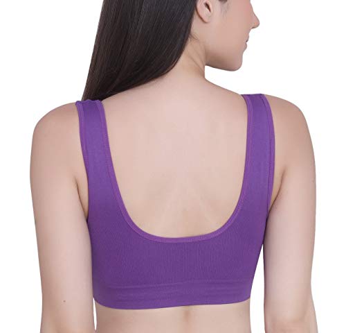 Image of GLAMORAS Women Nylon Elastane Lightly Padded Non Wired U Back Sports Bra | Seamless Stretchy Low Impact Yoga Workout Bra with Removable Pads - Size- Small to 4XL