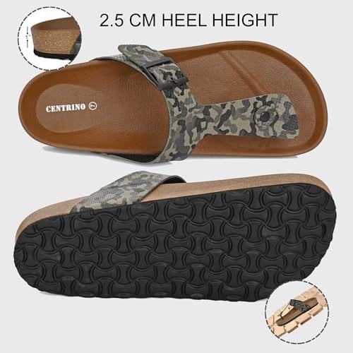 Image of Centrino Men's Berkin-Style Slip-On Sandals | Open Toe Design | Soft PU Footbed | Lightweight & Comfortable | Arch Support | On-Grip Sole | Casual Outdoor Wear (9214)